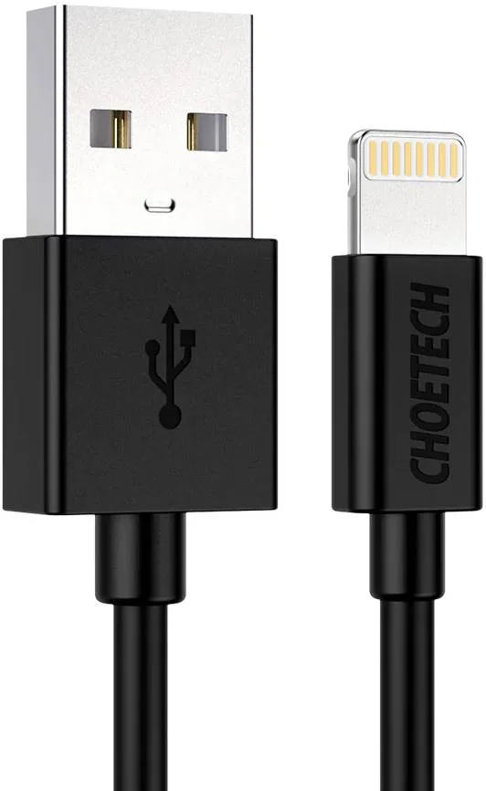 Кабель USB 2.0 AM-Lightning M, 1.2м, чорний, MFi Choetech