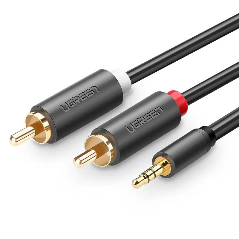 Кабель AUX Audio TRS - RCAx2 M/M 5.0м UGREEN AV102 Чорний