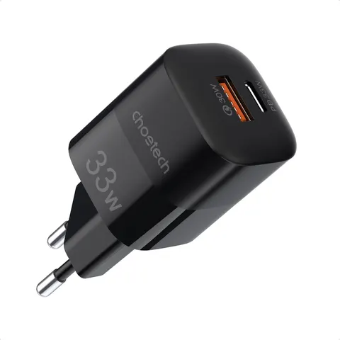 Зарядний пристрій 2xUSB 33W (USB-C+USB-A ) PD QC3.0 PD5006 чорний Choetech