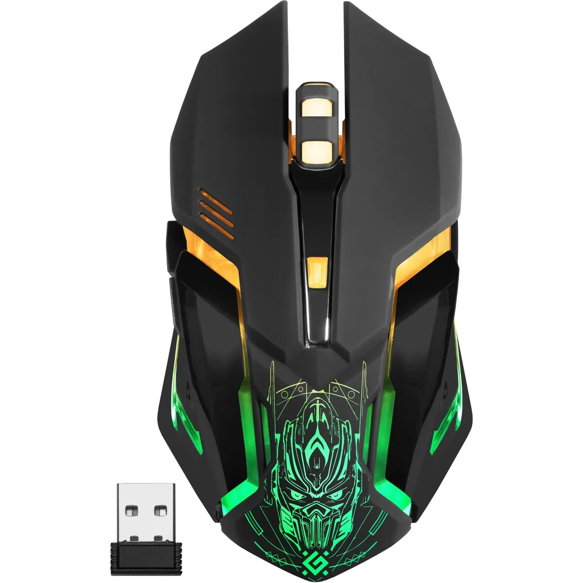 Мишка Defender Trigger GM-934, бездротова, ігрова, 6 кн. 3200 dpi, 350mAh, LED, чорна