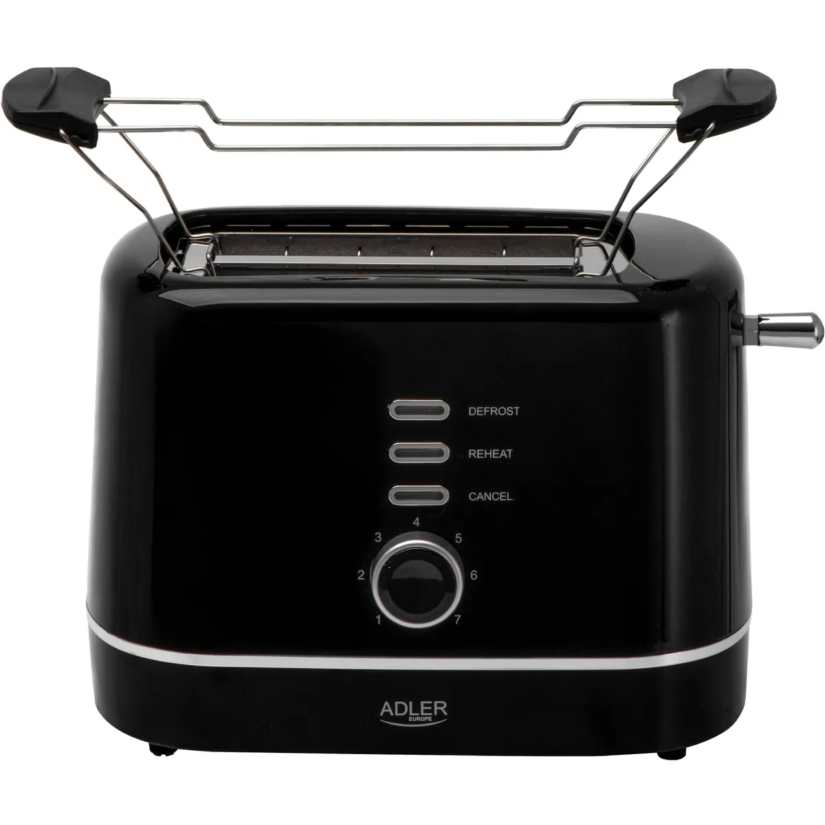 Тостер Adler AD 3224 black 850Вт/ 2 відділення/7 режимів підсмажування/розморожування/підігрів булок
