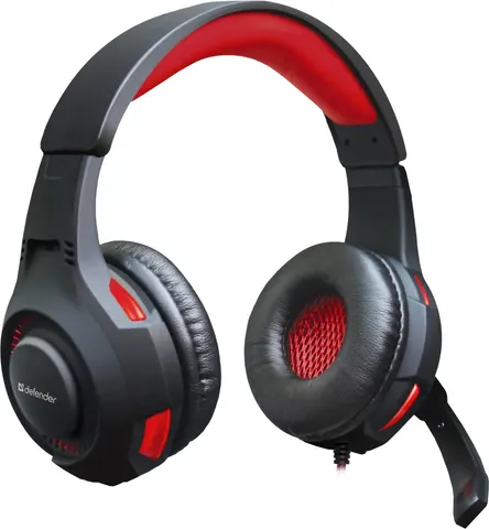 Ігрова гарнітура Defender Warhead G-450 USB, підсвітка, чорно-червона