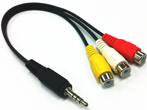 Кабель Audio/Video Jack 3.5mm M -> 3 x RCA F 0.15 м