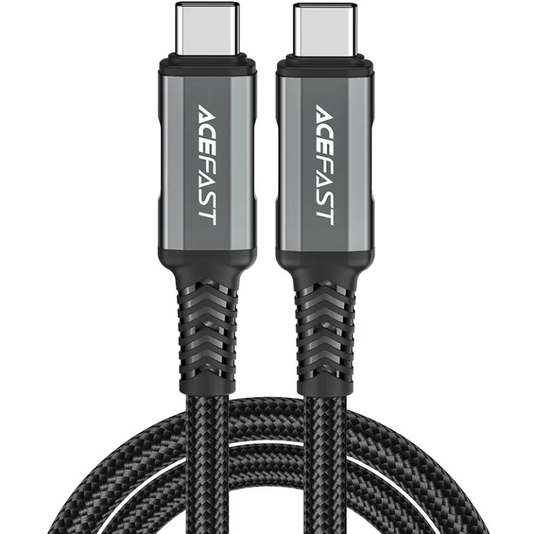 Кабель USB 4.0 Type-C M-M, 1 м 240W, Thunderbolt 3/4 compatible, C1-09 Black-grey Acefast