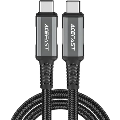 Кабель USB 4.0 Type-C M-M, 1 м 240W, Thunderbolt 3/4 compatible, C1-09 Black-grey Acefast