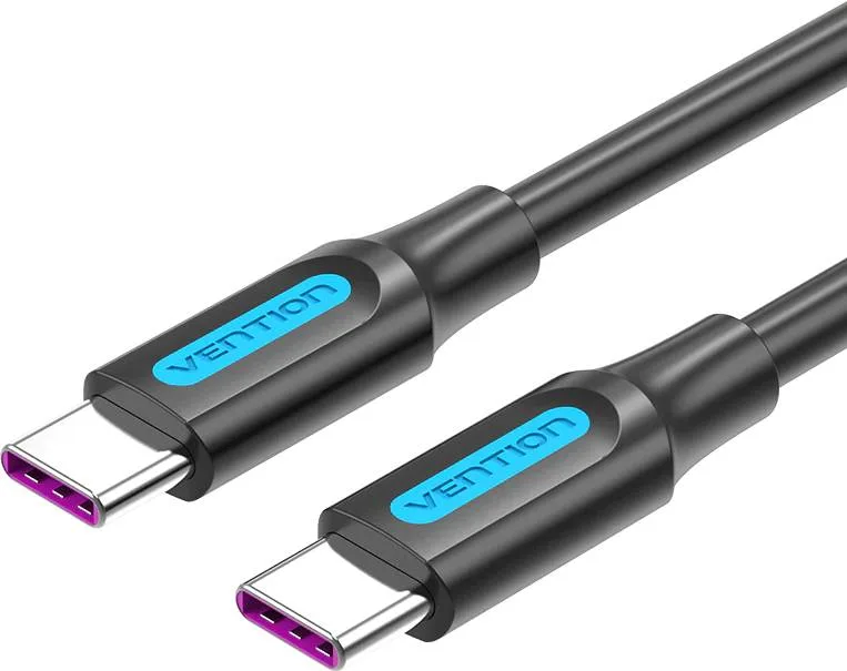 Кабель USB 2.0 Type-C M-M, 1 м, 100W Чорний, Vention
