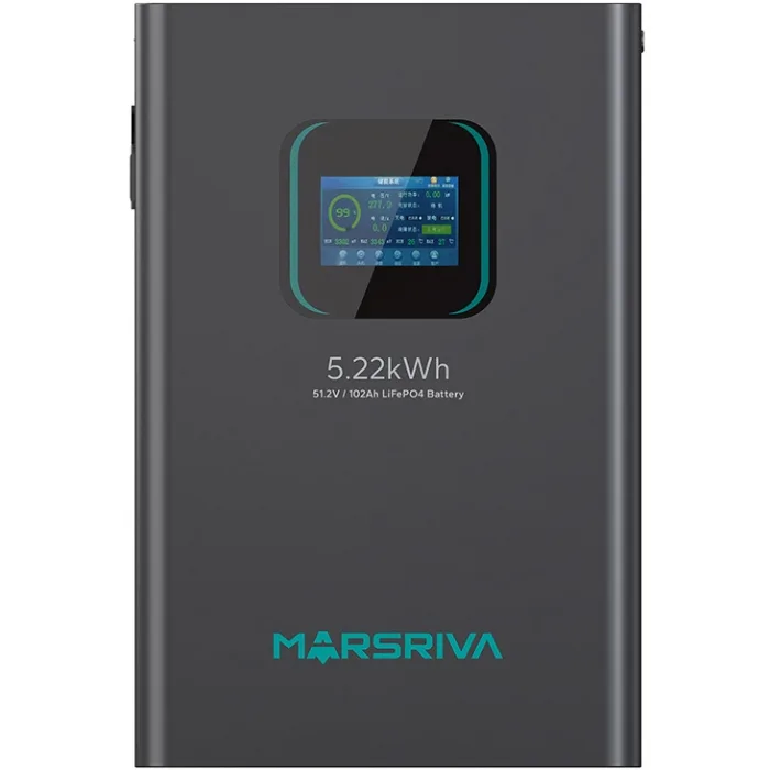 Акумуляторна батарея Marsriva LiFePO4, 51.2V/102Ah, 5.22KWH, настінний