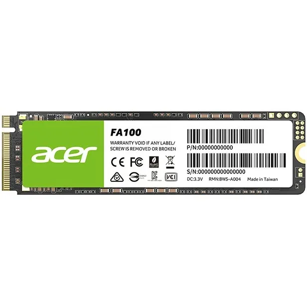 SSD 256Gb Acer FA100 M.2 2280 NVMe 1.4 PCIe Gen 3x4 3D NAND, Retail
