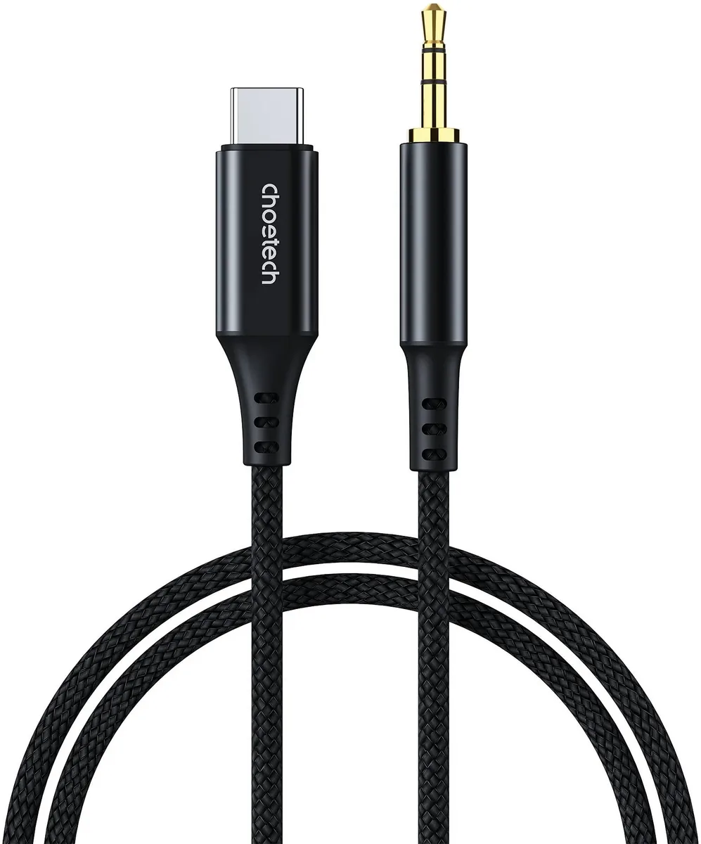 Кабель AUX Type-C - TRS Audio M/M 1.0 м DAC Chip 96kHz, чорний Choetech