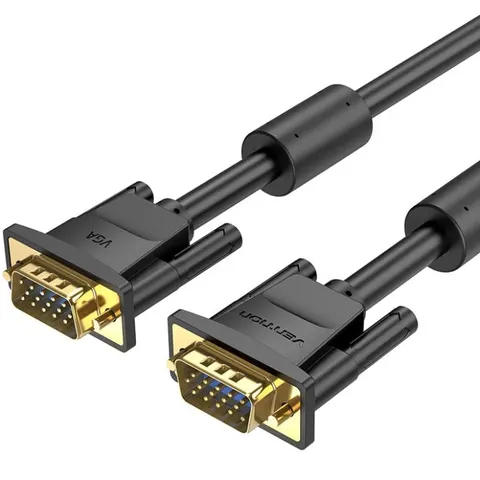Кабель VGA 15M-15M, 1.5м, з ферритами, чорний Vention