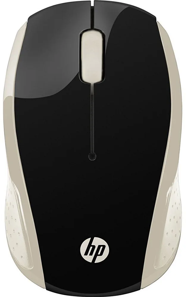 Мишка бездротова HP 200 Silk Gold Wireless Mouse, 3 кн., 1000 dpi, чорно-золотиста