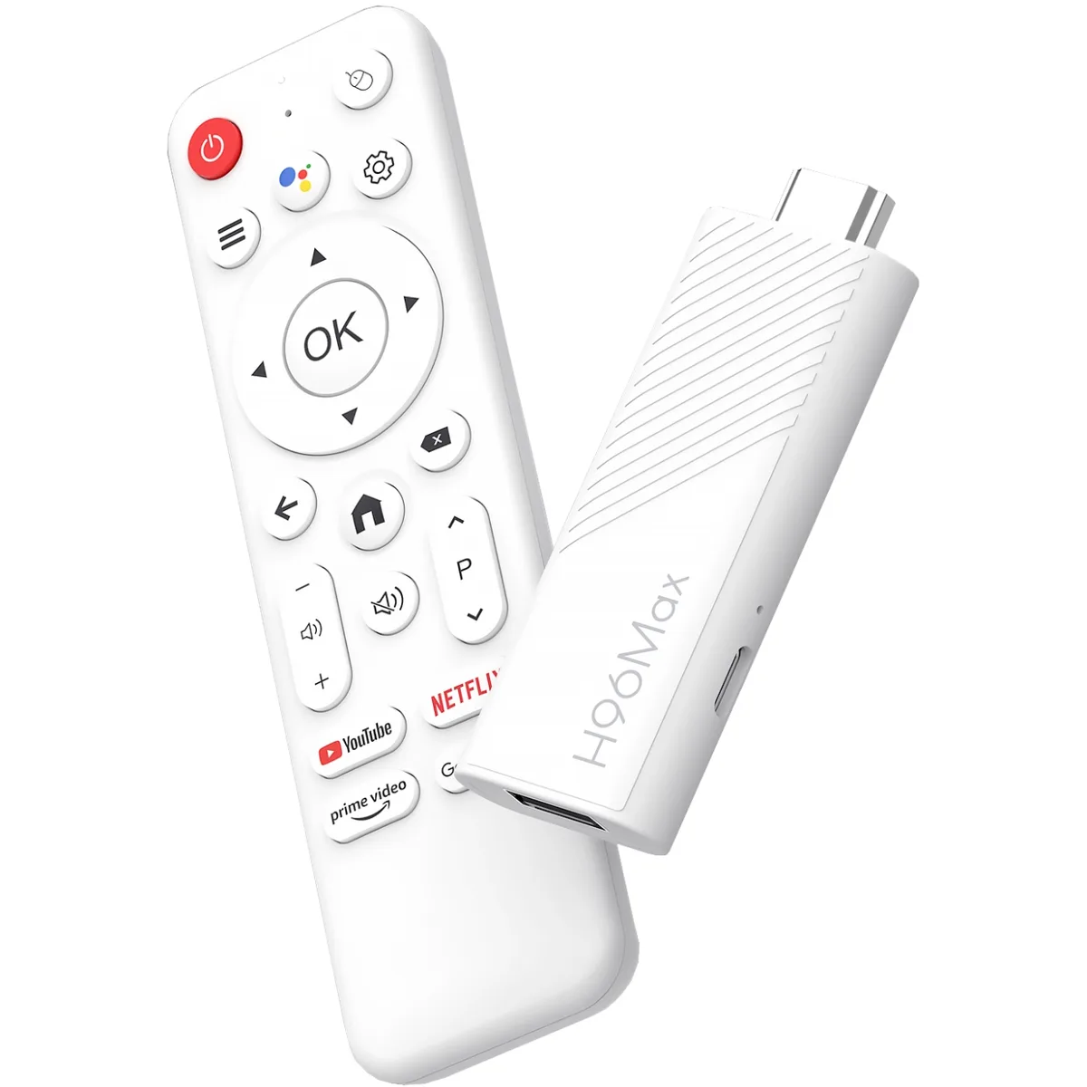 TV Медіаплеєр H96 MAX H313 TV Stick 2/16Gb/ Allwinner H313/ Android 14/ WiFi 2.4G+5G/білий
