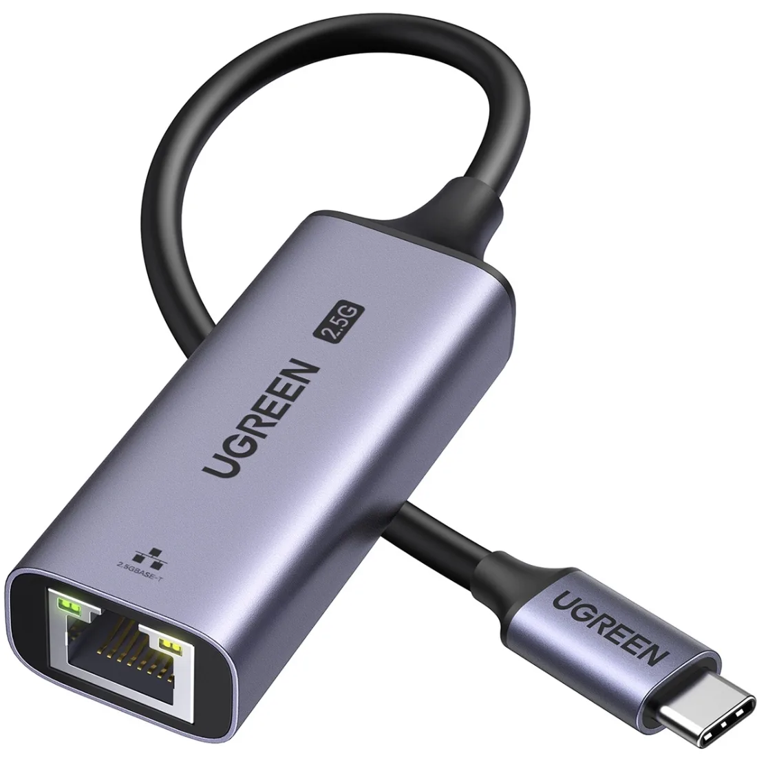 Перехідник USB 3.0 Type-C --> Ethernet RJ45 2.5Gb CM648 Ugreen чорний