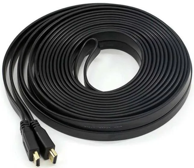Кабель HDMI M - M, 5.0 м, V1.4, 4K 60Hz, плаский, чорний