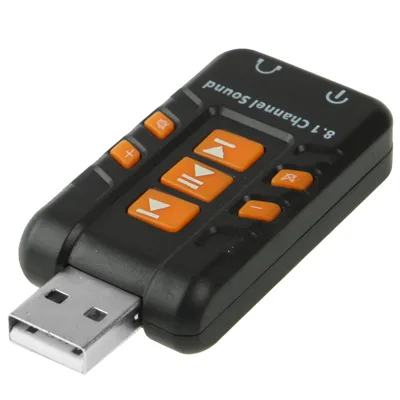 Звукова карта USB AUX jack, 2*TRS (Mic + Ear) Virtual 8.1 Channel чорний, RTL