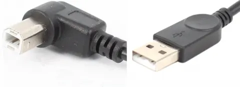 Кабель USB 2.0 AM-BM, 1.0 м, кут 90° направо, чорний