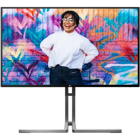 TFT 27" AOC U27U3CV, Nano IPS, 4K UHD, 2хHDMI, DP, USB-C, USB-hub, HAS, Pivot, кол., чорно-срібл