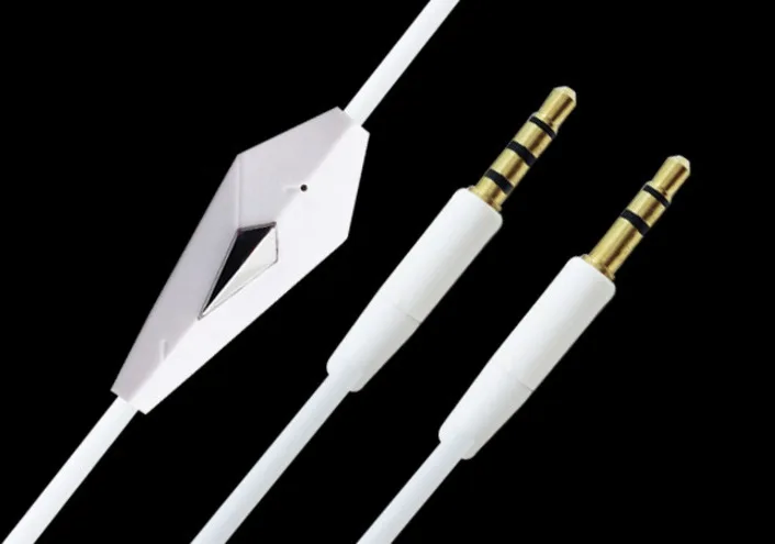 Кабель AUX Audio TRRS - TRS M/M 1.2 м з мікрофоном білий