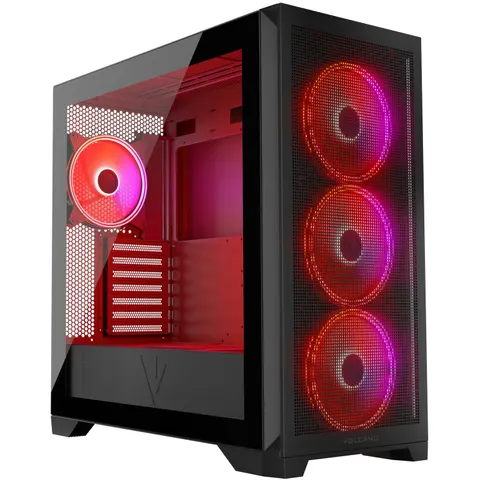 Корпус Modecom VOLCANO EXPANSE S ARGB 4x140mm fans MIDI USB 3.0x2+TYPE-C BLACK без БЖ ATX