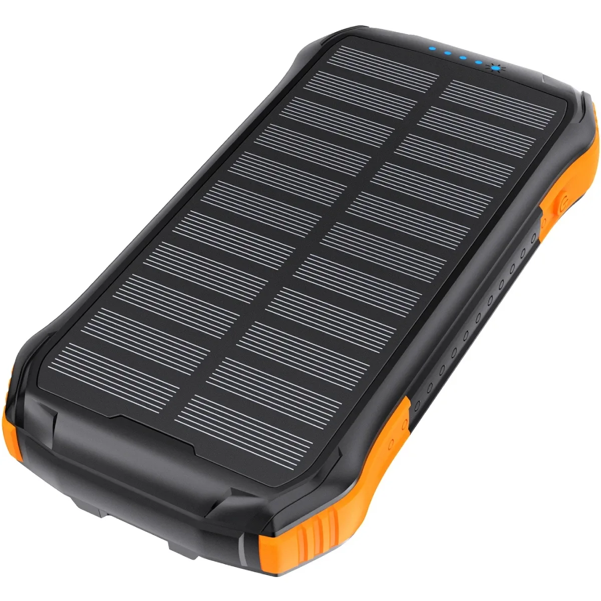УМБ Choetech 10000mAh 2xUSB-A,1xUSB-C,solar panel, Qi-5W Black-Orange