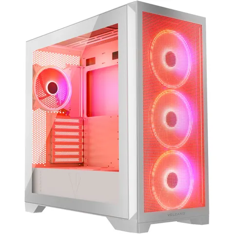 Корпус Modecom VOLCANO EXPANSE S ARGB 4x140mm fans MIDI USB 3.0x2+TYPE-C WHITE без БЖ ATX