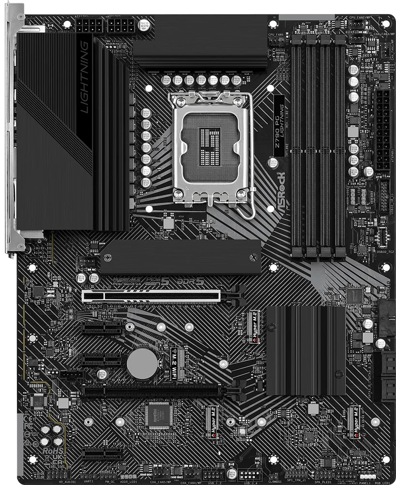 AsRock Z790 PG LIGHTNING (1700/Z790, 4*DDR5, 2*PCIex16, HDMI/eDP, 4xSATA, 4xM.2, 2.5Glan, 7.1ch, ATX