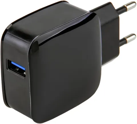 Зарядний пристрій 1xUSB 18W QС3.0, чорний