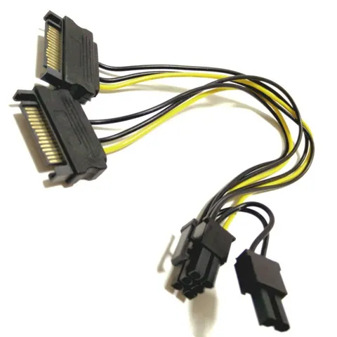 Кабель живлення для відеокарти  6+2-pin Male - 2 x SATA Male