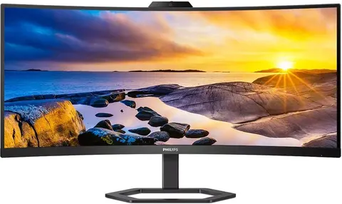 TFT 34" Philips 34E1C5600HE, WQHD, VA, sRGB 123,24%, 100Гц, 1мс, HDMI, DP, USB-C, webcam, HAS, кол