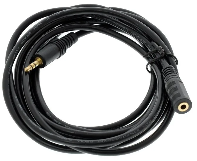 Кабель AUX Audio TRS M/F 3.0м чорний
