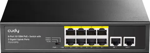 Комутатор Cudy FS1010PG, 8 портовий 10/100M PoE+ Switch with 2 Gigabit Uplink Ports 120W