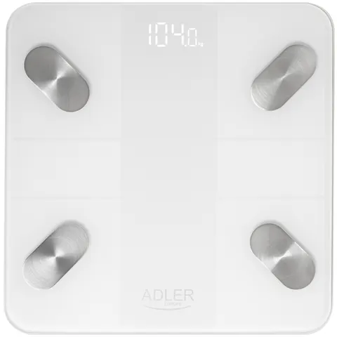 Ваги напольні Adler AD 8186 white електронні/ Smart/ 180кг/ 3хААА/ автовимкнення/ білі