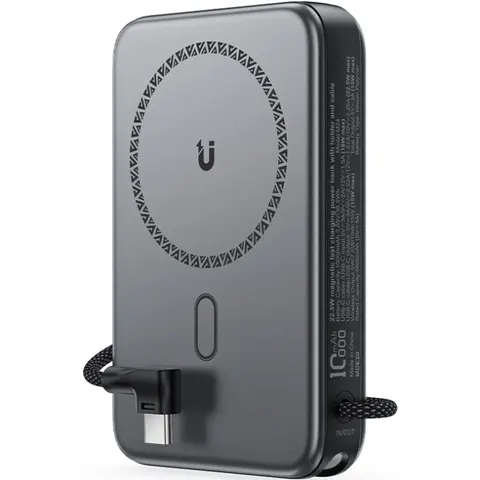 УМБ Acefast Magnetic Wireless 10000mAh 22.5W PD,QC 3.0 USB-C In/Out, QI 15W  M24 Metal Gray