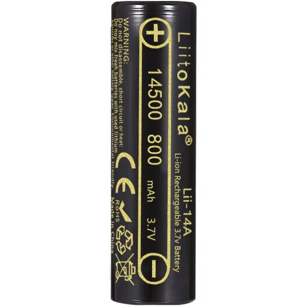 Акумулятор 14500 LiitoKala, 14A-N, 800mAh, 3.7V li-ion battery, 1 pcs