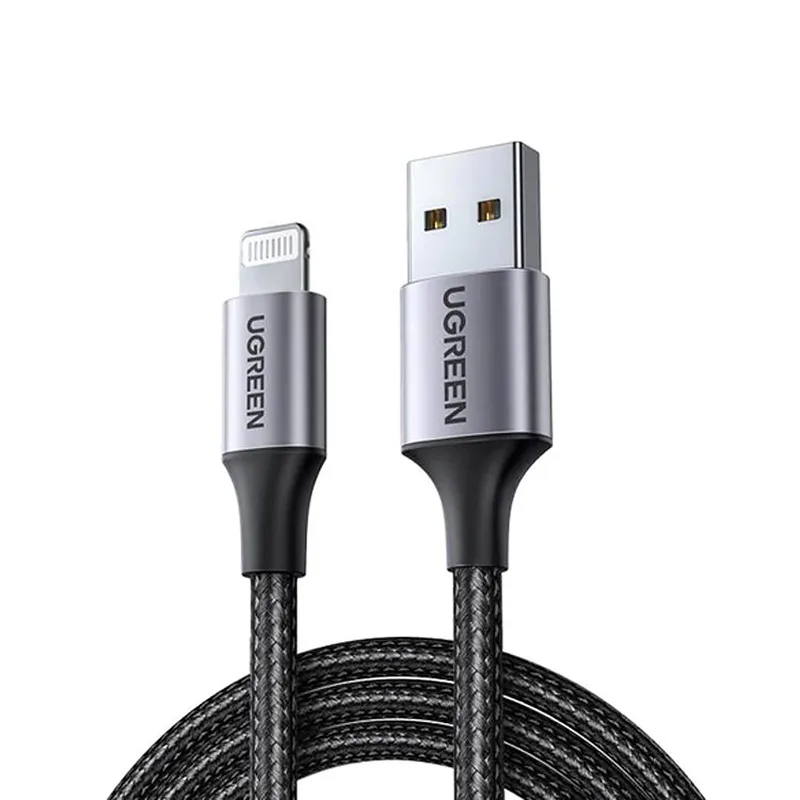 Кабель USB 2.0 AM-Lightning M, 1.0м, чорний, US199 UGREEN