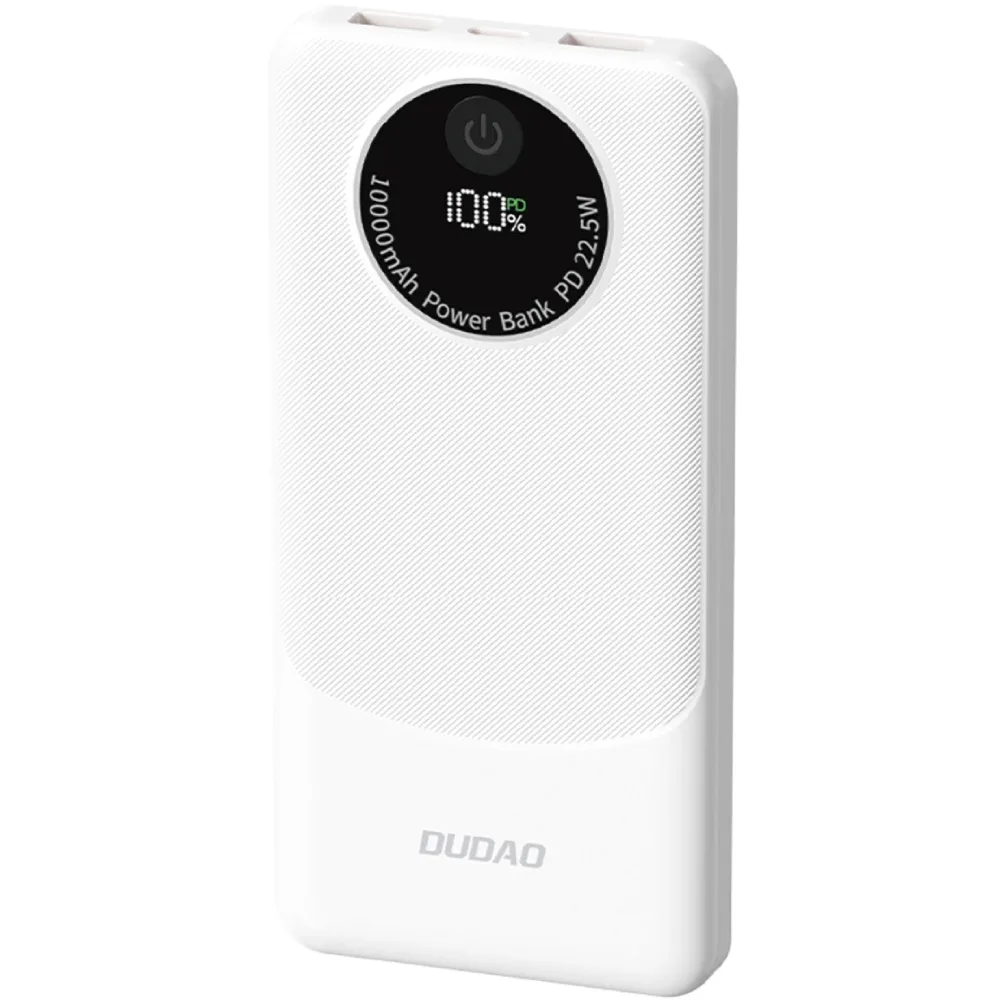 УМБ Dudao 10000mAh K12 22,5W PD,QC 2xUSB-A,USB-C In/Out White