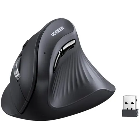 Мишка UGREEN 2.4GHz MU008, бездротова, вертикальна 4000dpi., 4кн., Чорна