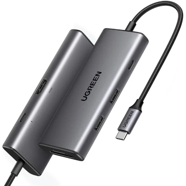 Док-станція USB3.1 Type-C --> HDMI 4K30Hz/USB 3.0x2/Type-C/SD/TF/ PD 100W CM498 7 in 1 Ugreen