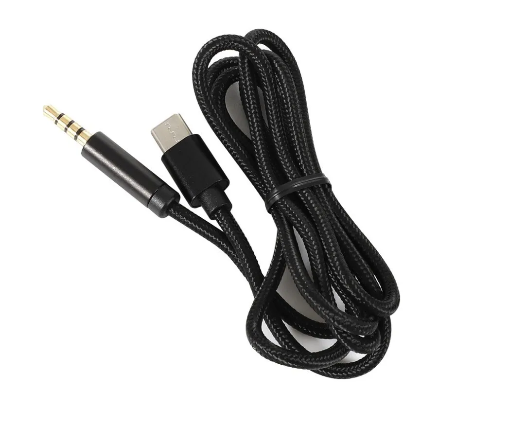 Кабель AUX Type-C - TRRS Audio M/M 1м Black
