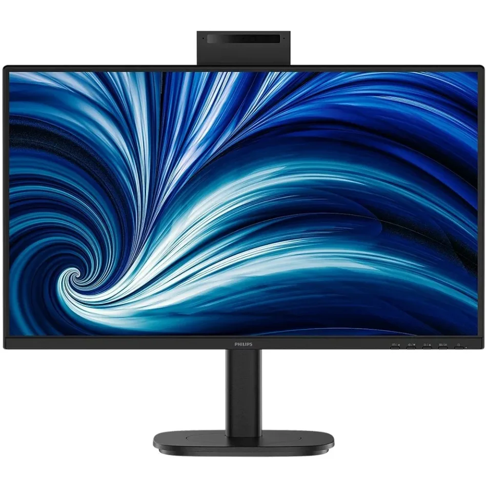 TFT 23.8" Philips 24B2N3200JH, IPS, 120Гц, VGA, HDMI, DP, USB-hub, cam, HAS, Pivot, колонки, чорний
