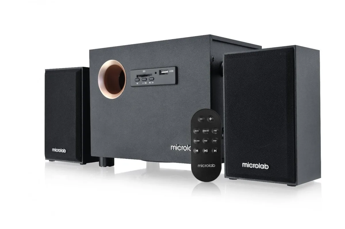 Акустична система 2.1 Microlab M-105R, 10Вт (ДУ, FM), чорна
