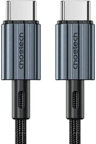 Кабель USB 2.0 Type-C M-M, 2.0 м, 60W обплетення, чорний Choetech